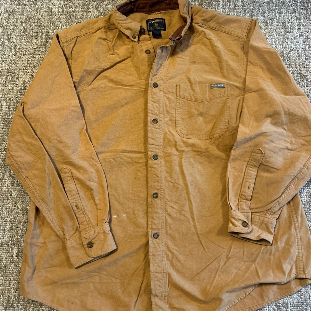 Vintage Woolrich Buckskin Button-Up Shirt, Men’s XL